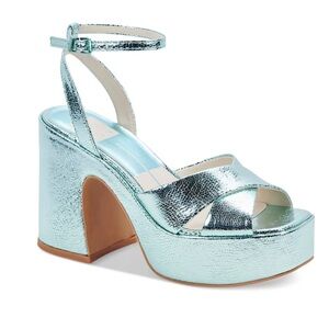 Wessi Strappy Platform Sandal // Dolce Vita // Electric Blue Metallic